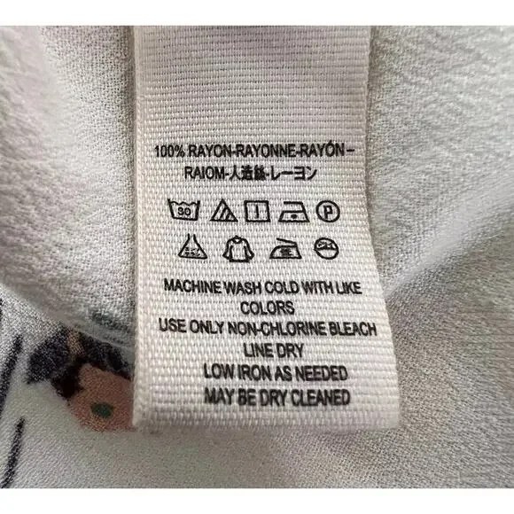 Free People Womens Ivory Floral Sleeveless Wrap Tunic Blouse Top Size XS - Picture 4 of 4